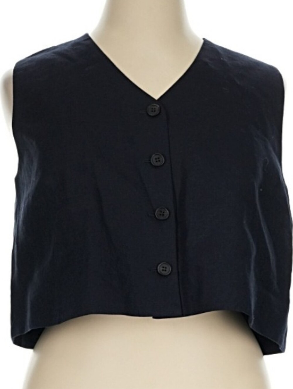 Classic Navy Button Front Women’s Vest